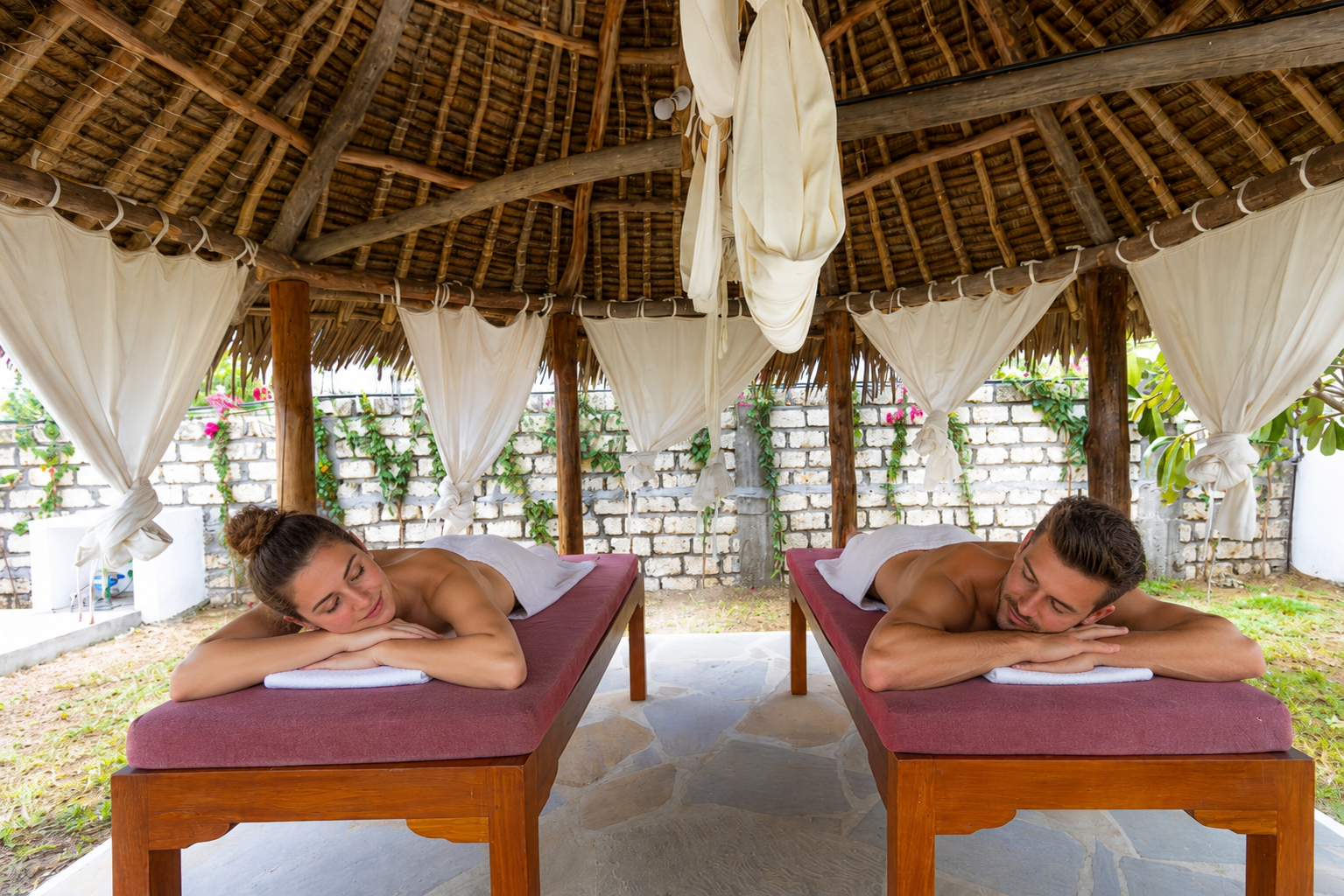 Couples spa treatment at the villa